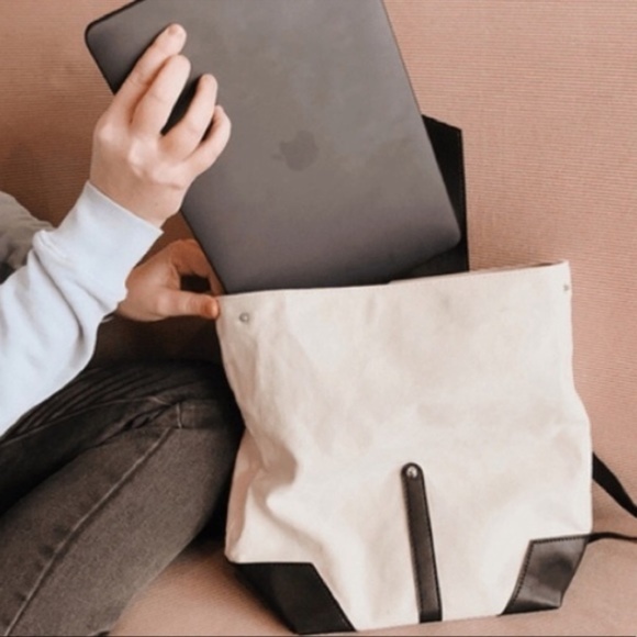 EUC Deux Lux Demi vegan leather & canvas backpack - Picture 3 of 4